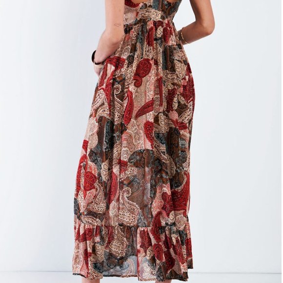 Bohemian Halter Neck Empire Racerback Maxi Dress - Picture 8 of 9